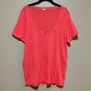 J Crew Coral Slub Tee